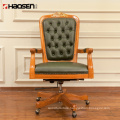 high back swivel chair luxury office furniture leather wooden executive office chairs